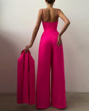 Chic High-Waist Spaghetti Strap Jumpsuit