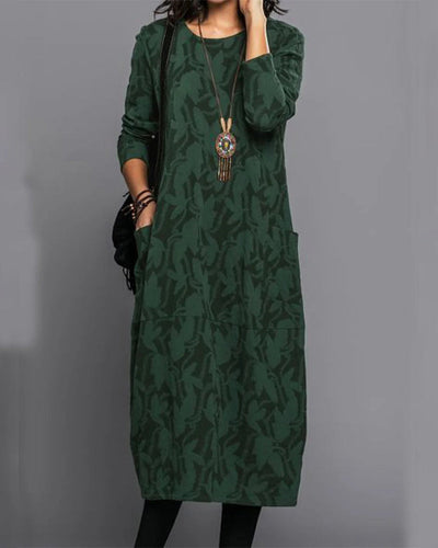 Chic Long Sleeve Pocket Dress