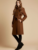 Mid-Length Women's Coat with Classic Collar for Any Occasion
