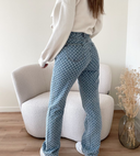 Chic Jeans with Diamond Pattern Design