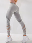 Women's High Waist Open Air Leggings - Stylish Breathability
