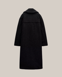 Women's Long Teddy Coat - Cozy Winter Outerwear with Chic Lapel Collar
