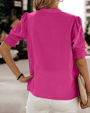 Chic Short Sleeve V-Neck Blouse