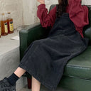 Denim Overall Dress with Stylish Front Pocket