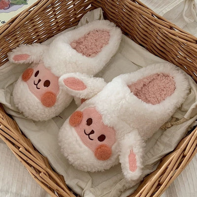 Cozy Plush Animal House Slippers
