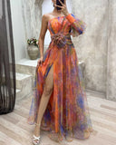 Chic Women's One Sleeve Maxi Dress