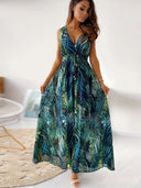 Boho Maxi Dress with Drawstring Detail