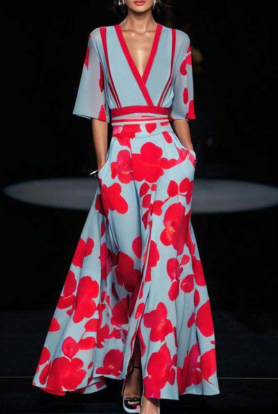 Chic Short Sleeve Maxi Dress