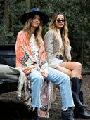 Chic Floral Print Kimono Wrap