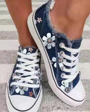 Floral Print Denim Sneakers for Everyday Style