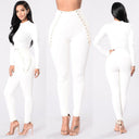 Chic Women's High-Waisted Lace-Up Leggings