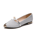 Chic Slippers with Shimmering Upper and Pearl Accents