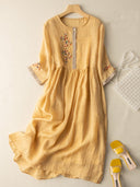Embroidered Cotton Dress with Chic Design