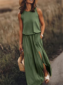 Chic Solid Color Maxi Dress for Women
