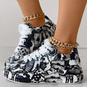 Trendy Women's Graffiti Print Sneakers