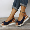 Orthopedic Peep-Toe Wedge Sandals - Stylish Support