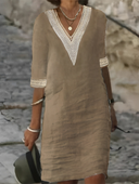 Stylish Women's Cotton-Linen Dress for Everyday Wear