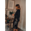 Shimmering Sequin Midi Skirt for Women