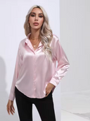 Chic Long Sleeve Satin Blouse