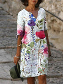 Floral Pattern Women's Dress - Chic Style