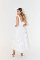 Chic Midi Dress with Square Neckline Design