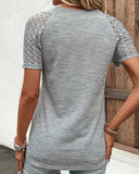 Women's Lace-Trim Short Sleeve Top