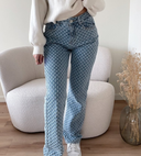 Chic Diamond Pattern Jeans for Trendsetters