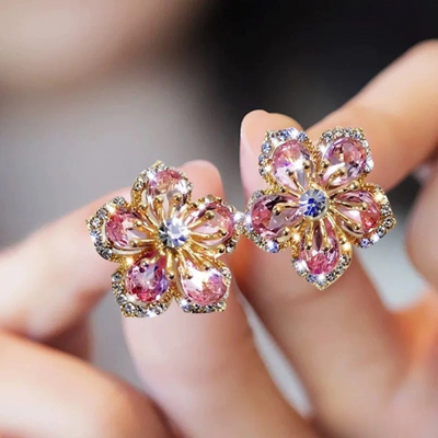 Colorful Zirconia Silver Earrings