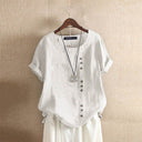 Stylish Cotton Blouse with Chic Button Closure