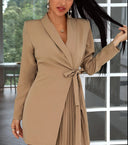 Chic Solid Blazer Dress for Stylish Occasions