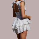 Charming Mini Dress with Eyelet Embroidery