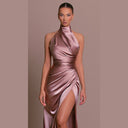 Chic Sleeveless Long Dress with Autumn Collar