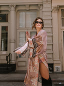 Chic Floral Print Kimono Wrap