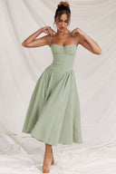 Sleek Corset-Style Midi Dress