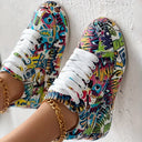 Trendy Women's Graffiti Print Sneakers