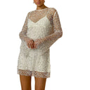Chic Pearl Mesh Two-Piece Dress Set