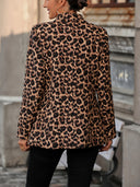 Leopard Print Long Blazer for Year-Round Style