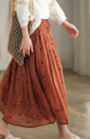 Chic Dotted Skirt with Stretchy Waistband