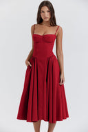 Corset-Style Midi Dress for Chic Elegance