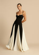 Color Block Spaghetti Strap Maxi Dress
