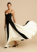 Color Block Spaghetti Strap Maxi Dress