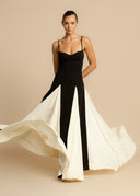 Color Block Spaghetti Strap Maxi Dress