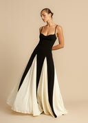 Color Block Spaghetti Strap Maxi Dress