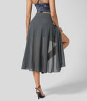 Chic High-Waisted 2-in-1 Midi Skirt
