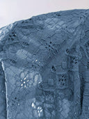 Notched Neckline T-Shirt with Eyelet Embroidery