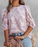 Trendy Puff-Sleeved Chiffon Top