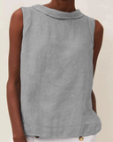 Chic Short Sleeve Blouse with Round Neckline