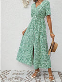 Flowy Sleeveless Maxi Dress with V-Neck Design