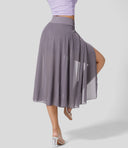 Chic High-Waisted 2-in-1 Midi Skirt