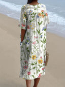 Vintage Floral Print Women's Dress